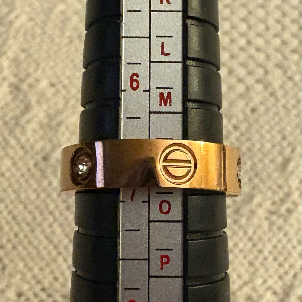 Gold Tone Ring with White Crystal Accents - Picture 4 of 4